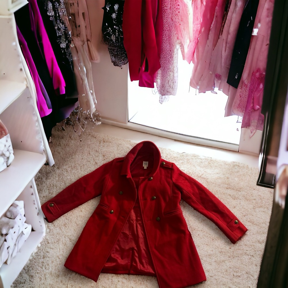 GAP girls XL red wool peacoat
